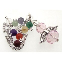 Pink Crystal Angel Charm Chakra Pendulum